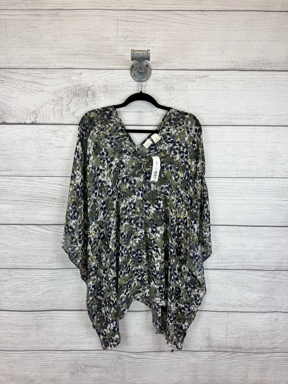 Westbound Plus Size Green Blue Lightweight Oversized Poncho Top Size 1X